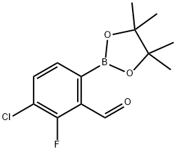 4-氯-3-氟-2-甲酰基苯基硼酸频哪醇酯 结构式