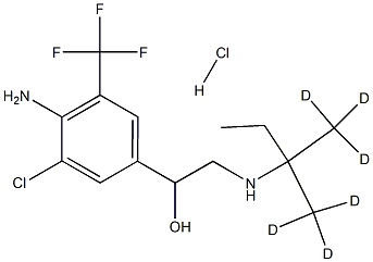 1-[4-amino-3-chloro-5-(trifluoromethyl)phenyl]-2-[[1,1,1-trideuterio-2-(trideuteriomethyl)butan-2-yl]amino]ethanol:hydrochloride 结构式