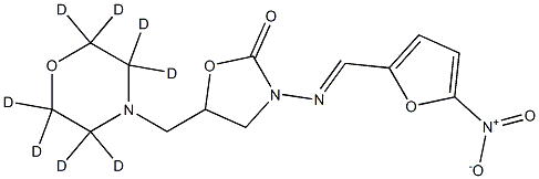 3-[(E)-(5-nitrofuran-2-yl)methylideneamino]-5-[(2,2,3,3,5,5,6,6-octadeuteriomorpholin-4-yl)methyl]-1,3-oxazolidin-2-one 结构式