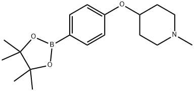 1-METHYL-4-(4-(4,4,5,5-TETRAMETHYL-1,3,2-DIOXABOROLAN-2-YL)PHENOXY)PIPERIDINE 结构式