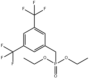 (3,5-二(三氟甲基)苄基)磷酸二乙酯 结构式