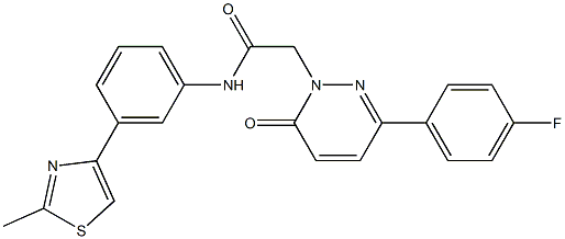 2-[3-(4-fluorophenyl)-6-oxopyridazin-1-yl]-N-[3-(2-methyl-1,3-thiazol-4-yl)phenyl]acetamide 结构式