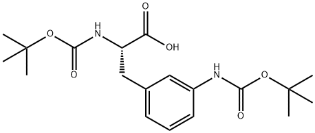 N-BOC-3-(BOC-氨基)-L-苯丙氨酸 结构式