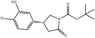 (R)-tert-butyl 4-(4-chloro-3-hydroxyphenyl)-2-oxopyrrolidine-1-carboxylate 结构式