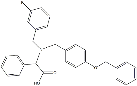 2-({[4-(benzyloxy)phenyl]methyl}[(3-fluorophenyl)methyl]amino)-2-phenylacetic acid 结构式