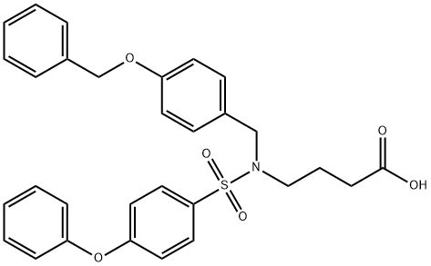 4-(N-{[4-(benzyloxy)phenyl]methyl}4-phenoxybenzenesulfonamido)butanoic acid 结构式