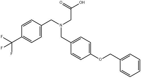 2-({[4-(benzyloxy)phenyl]methyl}({[4-(trifluoromethyl)phenyl]methyl})amino)acetic acid 结构式