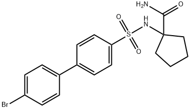 1-{4-bromo-[1,1-biphenyl]-4-sulfonamido}cyclopentane-1-carboxamide 结构式