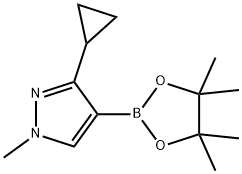 3-环丙基-1-甲基-4-(四甲基-1,3,2-二氧杂硼烷-2-基)-1H-吡唑 结构式