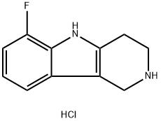 6-氟-1H,2H,3H,4H,5H-吡啶并[4,3-B]吲哚盐酸盐 结构式