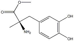 D-3-(3,4-二羟基苯基)-2-甲基丙氨酸甲酯盐酸盐 结构式
