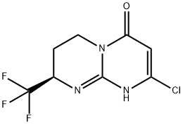 (8R)-2-氯1,6,7,8-四氢-8-(三氟甲基)-4H-嘧啶并[1,2-A]嘧啶-4-酮 结构式