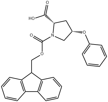 (2S,4S)-1-{[(9H-芴-9-基)甲氧基]羰基}-4-苯氧基吡咯烷-2-羧酸 结构式