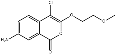 7-氨基-4-氯-3-(2-甲氧基乙氧基)-1H-异色素-1-酮 结构式