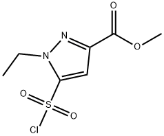 5-(氯磺酰基)-1-乙基-1H-吡唑-3-羧酸甲酯 结构式