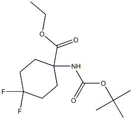 ethyl 1-(tert-butoxycarbonylamino)-4,4-difluorocyclohexanecarboxylate 结构式