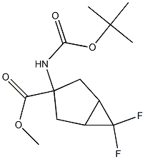 methyl 3-(tert-butoxycarbonylamino)-6,6-difluorobicyclo[3.1.0]hexane-3-carboxylate 结构式