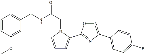 2-[2-[3-(4-fluorophenyl)-1,2,4-oxadiazol-5-yl]pyrrol-1-yl]-N-[(3-methoxyphenyl)methyl]acetamide 结构式
