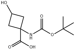 1-{[(tert-butoxy)carbonyl]amino}-3-hydroxycyclobutane-1-carboxylic acid 结构式