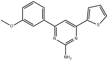 4-(3-methoxyphenyl)-6-(thiophen-2-yl)pyrimidin-2-amine 结构式