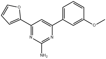 4-(呋喃-2-基)-6-(3-甲氧基苯基)嘧啶-2-胺 结构式