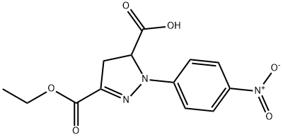 3-(ethoxycarbonyl)-1-(4-nitrophenyl)-4,5-dihydro-1H-pyrazole-5-carboxylic acid 结构式