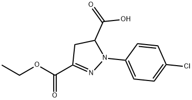 1-(4-chlorophenyl)-3-(ethoxycarbonyl)-4,5-dihydro-1H-pyrazole-5-carboxylic acid 结构式