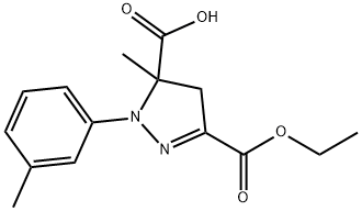3-(ethoxycarbonyl)-5-methyl-1-(3-methylphenyl)-4,5-dihydro-1H-pyrazole-5-carboxylic acid 结构式