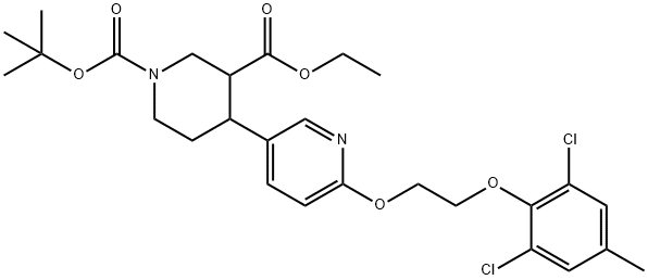 1-叔-丁基 3-乙基 6-(2-(2,6-二氯-4-甲基苯氧基)乙氧基)-5,6-二氢-[3,4-联吡啶]-1,3(2H)-二甲酸基酯 结构式