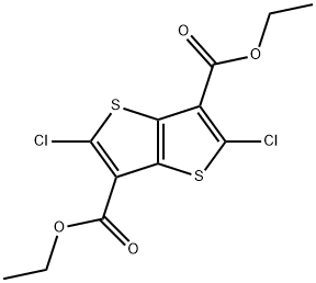 2,5-二氯-噻吩[3,2-B]噻吩-3,6-二羧酸乙酯 结构式