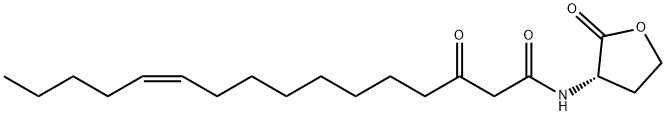 (Z)-3-oxo-N-[(3S)-2-oxooxolan-3-yl]hexadec-11-enamide 结构式