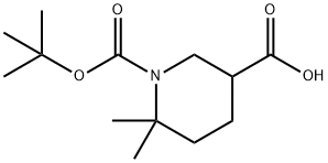 1-[(叔丁氧基)羰基]-6,6-二甲基哌啶-3-羧酸 结构式