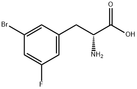(R)-2-氨基-3-(3-溴-5-氟苯基)丙酸 结构式