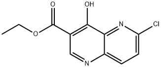 6-氯-4-羟基-[1,5]-萘啶-3-羧酸乙酯 结构式