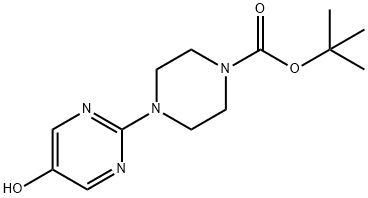 4-(5-羟基嘧啶-2-基)哌嗪-1-甲酸叔丁酯 结构式