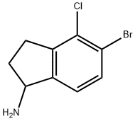 5-BROMO-4-CHLORO-2,3-DIHYDRO-1H-INDEN-1-AMINE 结构式