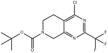 TERT-BUTYL 4-CHLORO-2-(TRIFLUOROMETHYL)-5,6-DIHYDROPYRIDO[3,4-D]PYRIMIDINE-7(8H)-CARBOXYLATE 结构式