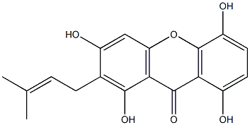 9H-Xanthen-9-one,1,3,5,8-tetrahydroxy-2-(3-methyl-2-buten-1-yl)- 结构式