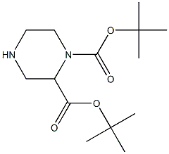 哌嗪-1,2-二羧酸二叔丁酯 结构式