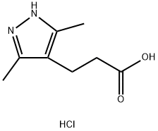 3-(3,5-二甲基-1H-吡唑-4-基)丙酸盐酸盐 结构式