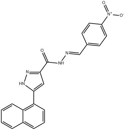 (E)-3-(naphthalen-1-yl)-N-(4-nitrobenzylidene)-1H-pyrazole-5-carbohydrazide 结构式