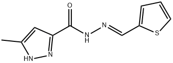 (E)-3-methyl-N-(thiophen-2-ylmethylene)-1H-pyrazole-5-carbohydrazide 结构式