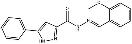 (E)-N-(2-methoxybenzylidene)-3-phenyl-1H-pyrazole-5-carbohydrazide 结构式