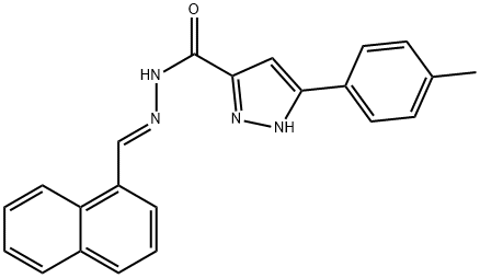 (E)-N-(naphthalen-1-ylmethylene)-3-(p-tolyl)-1H-pyrazole-5-carbohydrazide 结构式