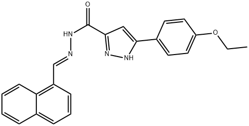 (E)-3-(4-ethoxyphenyl)-N-(naphthalen-1-ylmethylene)-1H-pyrazole-5-carbohydrazide 结构式