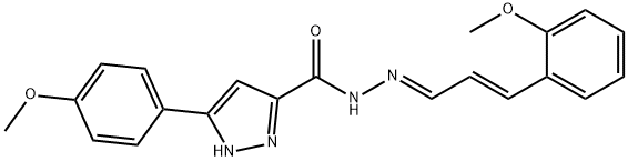 3-(4-methoxyphenyl)-N-((1E,2E)-3-(2-methoxyphenyl)allylidene)-1H-pyrazole-5-carbohydrazide 结构式