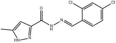 (E)-N-(2,4-dichlorobenzylidene)-3-methyl-1H-pyrazole-5-carbohydrazide 结构式