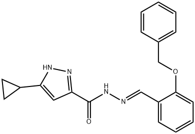 (E)-N-(2-(benzyloxy)benzylidene)-3-cyclopropyl-1H-pyrazole-5-carbohydrazide 结构式