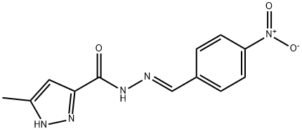 (E)-3-methyl-N-(4-nitrobenzylidene)-1H-pyrazole-5-carbohydrazide 结构式