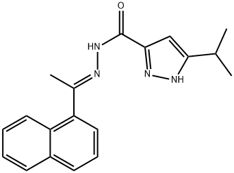 (E)-3-isopropyl-N-(1-(naphthalen-1-yl)ethylidene)-1H-pyrazole-5-carbohydrazide 结构式